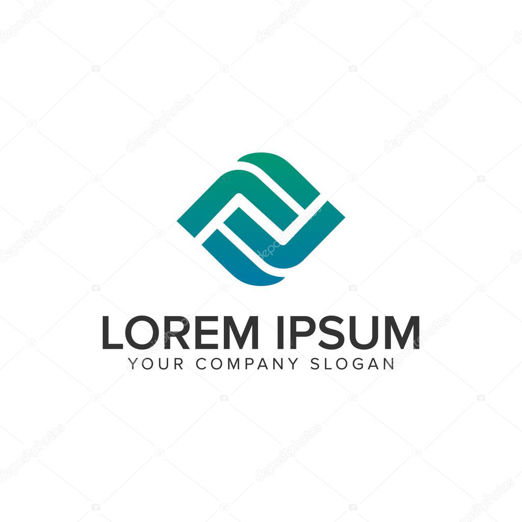 Letter F modern Box logo design concept template. fully editable vector