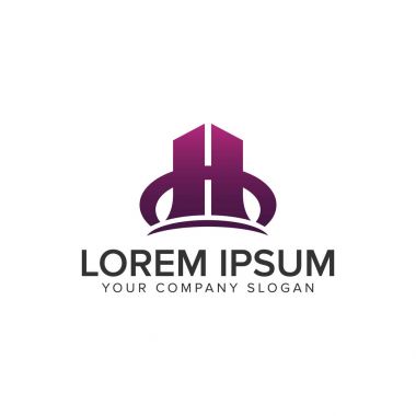 H harfi lüks logo tasarım kavramı şablonu.