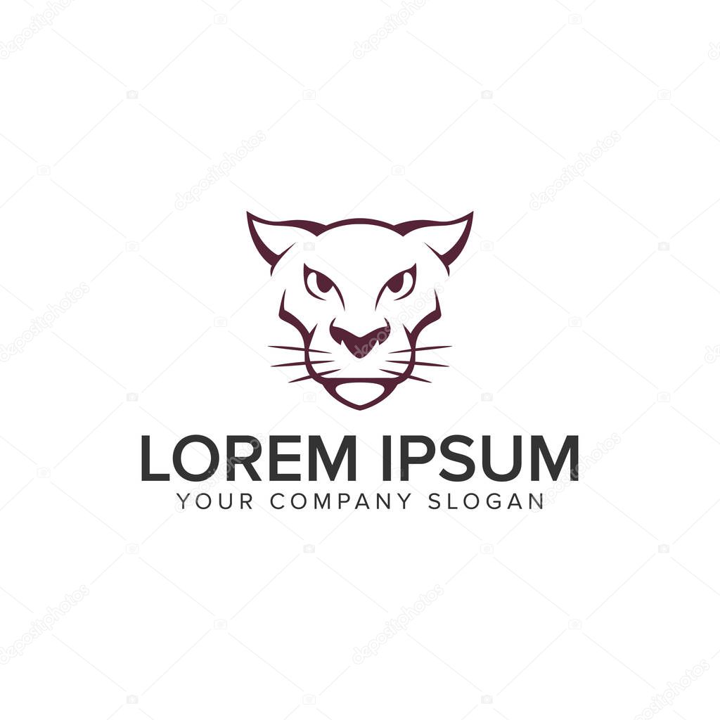 Tiger panther head logo design concept template. fully editable vector