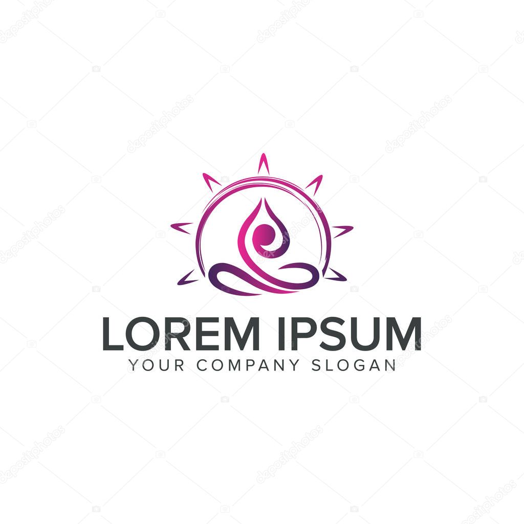 Yoga logo design concept template. fully editable vector