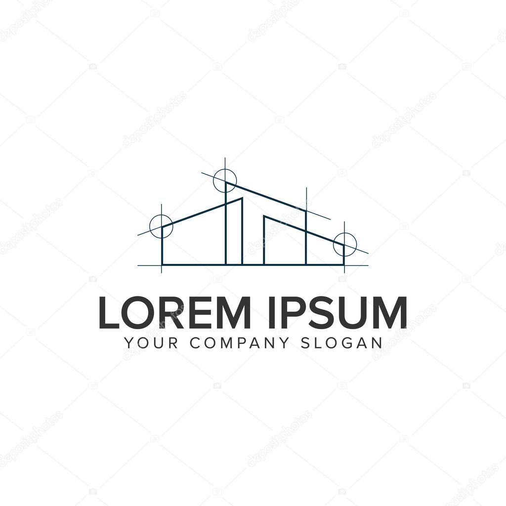 Home architect design logo design concept template. fully editable vector