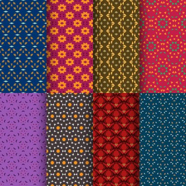 Sorunsuz dekoratif geometrik şekiller deseni kümesi