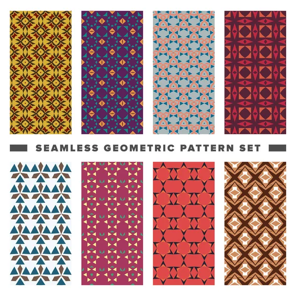 Set of seamless decorative geometric shapes pattern — Stock Vector