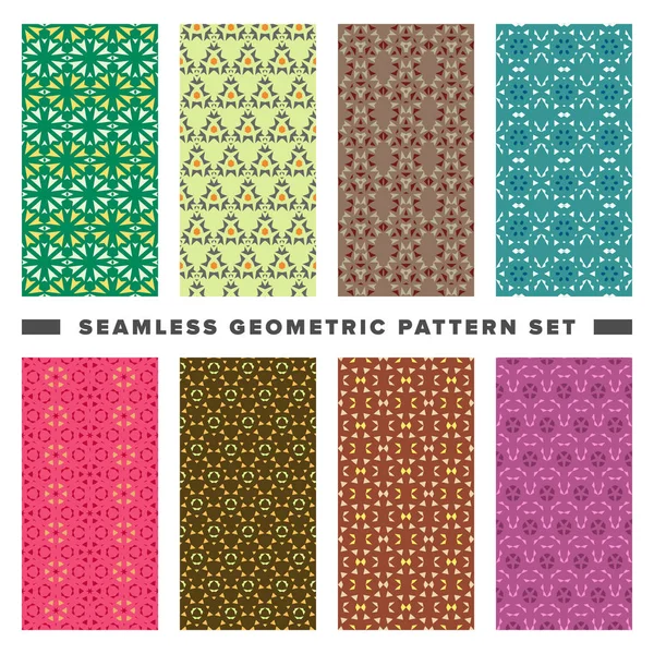 Set of seamless decorative geometric shapes pattern — Stock Vector