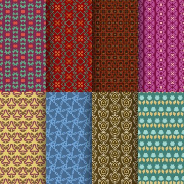 Sorunsuz dekoratif geometrik şekiller deseni kümesi