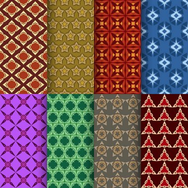 Sorunsuz dekoratif geometrik şekiller deseni kümesi