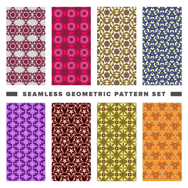 Set of seamless decorative geometric shapes pattern — Stock Vector