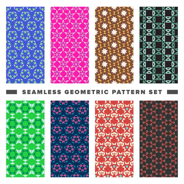 Set of seamless decorative geometric shapes pattern — Stock Vector