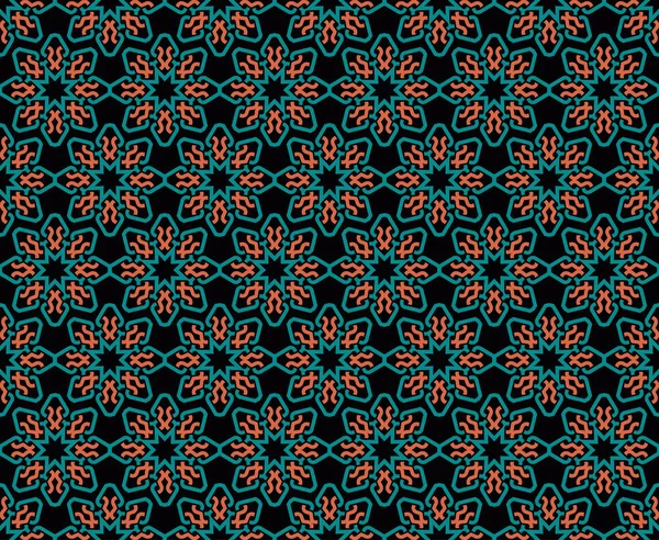 Simetri dekoratif pola mulus, vektor pola ornamen - Stok Vektor