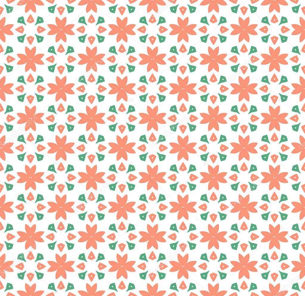 Floral Tiles Seamless Vector Pattern.flower Geometric texture pattern background.