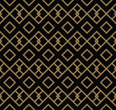 Soyut geometrik desen hatları, edikula A sorunsuz vektör arka plan ile. siyah ve altın doku