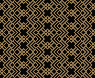 Soyut geometrik desen hatları, edikula A sorunsuz vektör arka plan ile. siyah ve altın doku