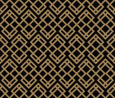 Soyut geometrik desen hatları, edikula A sorunsuz vektör arka plan ile. siyah ve altın doku