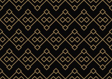 Soyut geometrik desen hatları, edikula A sorunsuz vektör arka plan ile. siyah ve altın doku