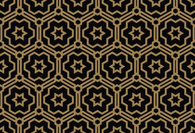 Vektör seamless modeli. Modern şık doku. Geometrik altıgenler yarısı taşlarla yinelenen. Çağdaş grafik tasarım. Trendy hipster tek renkli yazdırma.