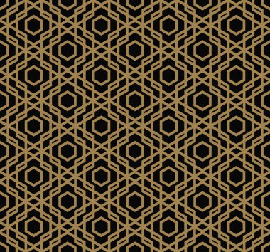 Vektör seamless modeli. Modern şık doku. Geometrik altıgenler yarısı taşlarla yinelenen. Çağdaş grafik tasarım. Trendy hipster tek renkli yazdırma.