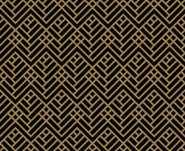 Seamless modeli ile kareler siyah altın diyagonal çizgili satırlar örgülü. Vektör süs arka plan. Fütüristik canlı tasarım.