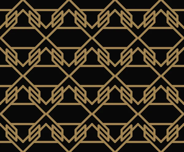 Nahtlose geometrische Muster durch Streifenlinie. nahtloser Vektorhintergrund. schwarze Textur. — Stockvektor