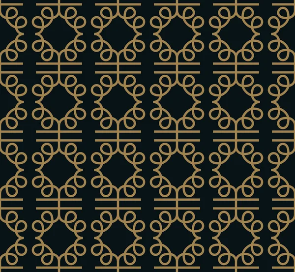 Nahtloses Muster Grafische Linien Ornament Floraler Hintergrund — Stockvektor