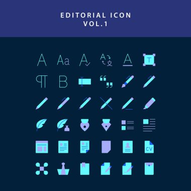 editorial flat style design icon set vol1 clipart