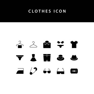 Giysi kabartma biçim simgesi seti