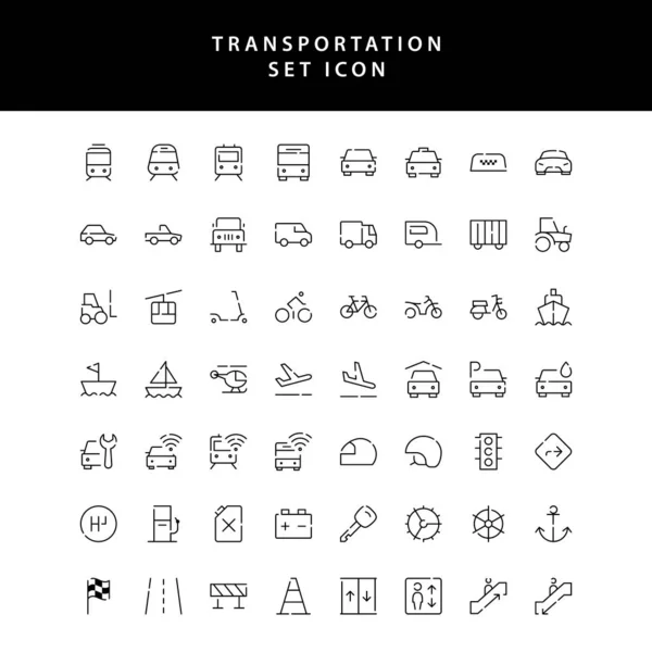 Transporte esboço ícone definido — Vetor de Stock