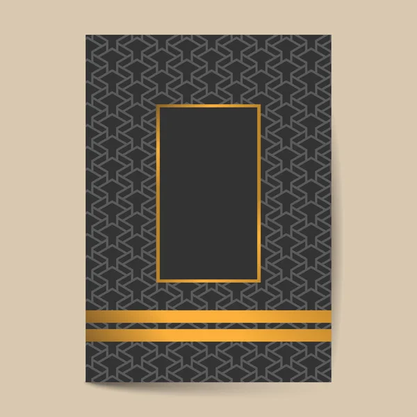 Marco ornamental vintage, rico, real, diseño de lujo, creativo, elemento de oro de moda para la página y la decoración web sobre fondo abstracto negro — Vector de stock