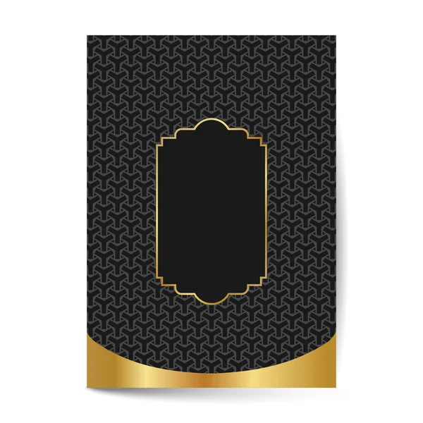 Marco ornamental vintage, rico, real, diseño de lujo, creativo, elemento de oro de moda para la página y la decoración web sobre fondo abstracto negro — Archivo Imágenes Vectoriales