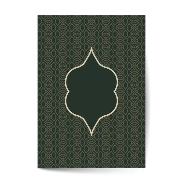 Design de capa Premium de luxo com fundo padrão vintage, quadro ornamental antigo, ornamento em ouro vitoriano, design de página de capa ornamentada — Vetor de Stock