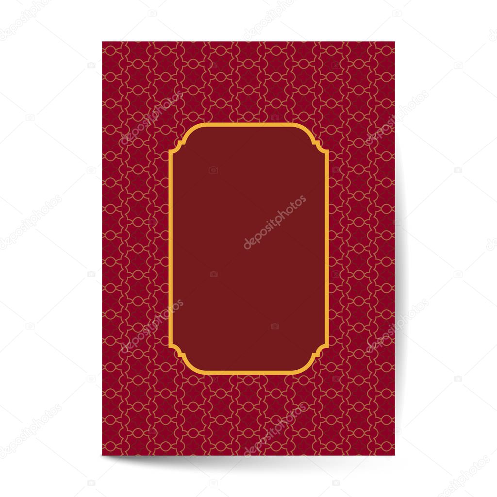 Luxury cover page design with pattern background, antique greeting card, ornate page cover, ornamental pattern template for design