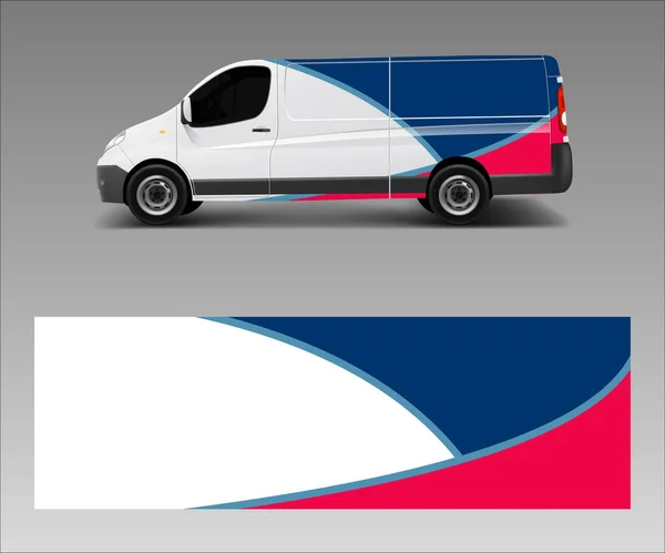 Şirket markası için van decal paket tasarım vektörü. Grafiksel paket çıkartması ve etiket şablonu vektörü