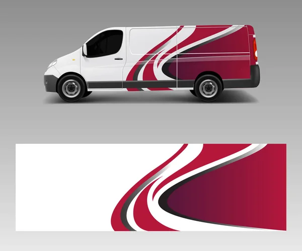 Şirket markası için van decal paket tasarım vektörü. Grafiksel paket çıkartması ve etiket şablonu vektörü