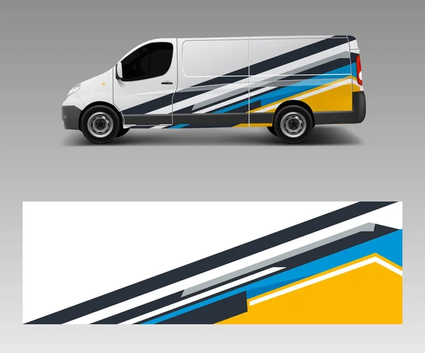 Modern Simple Design Van Graphics Vinyl Wrap Template Vector — Stock Vector