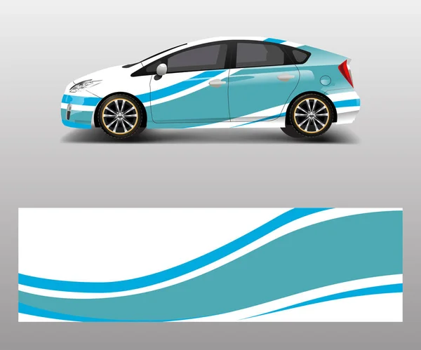 Vector Diseño Envoltura Calcomanía Coche Con Elemento Onda Gráfico Abstracto — Archivo Imágenes Vectoriales