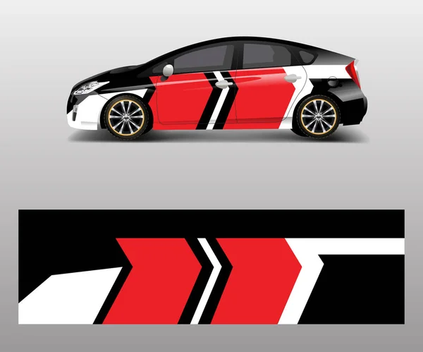 会社のための簡単な抽象的なストライプの形状を持つレースカーラップ スポーツカーレースラップベクトルデザインベクトル — ストックベクタ