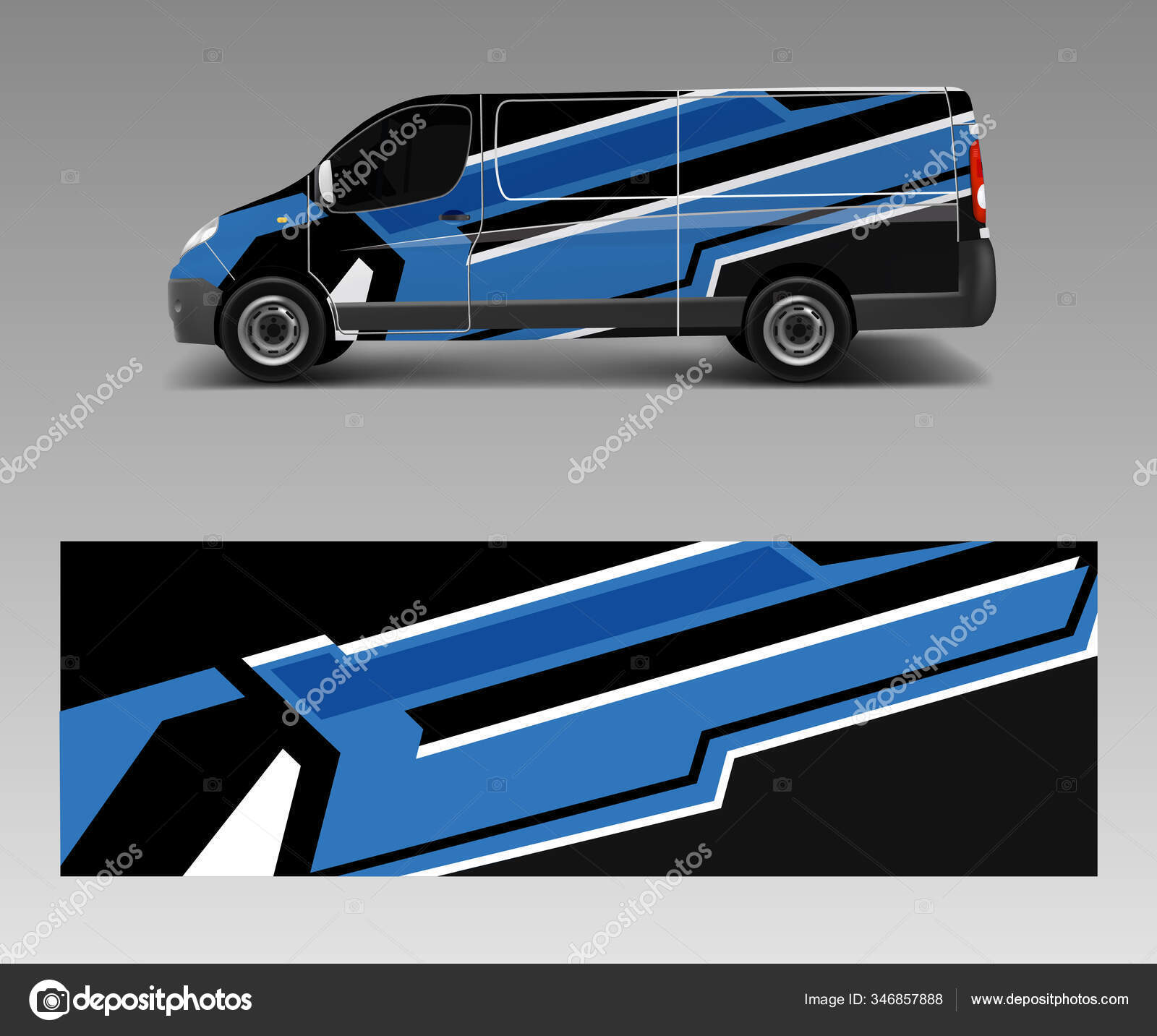 Cargo Van Wrap Vector Graphic Abstract Stripe Designs Wrap