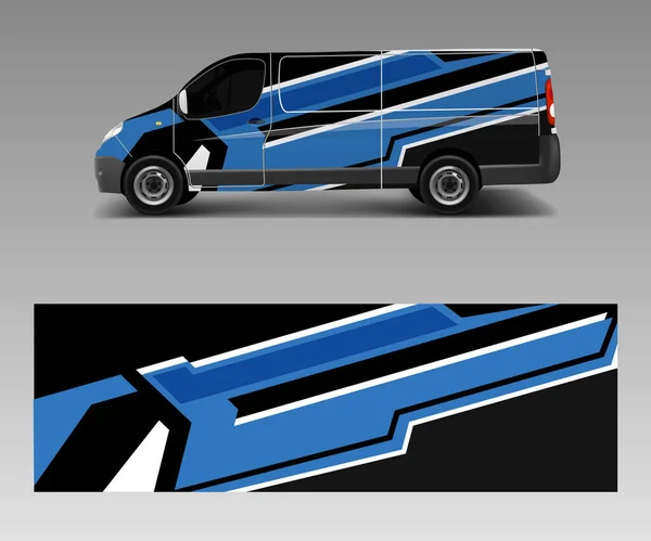Cargo Van Wrap Vecteur Graphic Dessins Abstraits Rayures Pour Véhicule — Image vectorielle