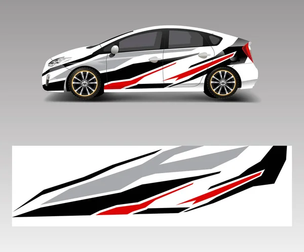 Autó Burkolat Matrica Design Vektor Grafikus Absztrakt Versenyrajzok Jármű Rally — Stock Vector
