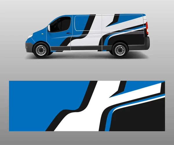 Van Decal Wrap Design Vector Company Branding Graphic Wrap Decal — Stock Vector