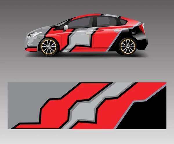 Vector Diseño Envoltura Calcomanía Coche Con Elemento Onda Gráfico Abstracto — Archivo Imágenes Vectoriales