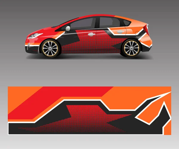 Car Wrap Decal Design Vector 그래픽 레이싱 디자인 자동차 템플릿 — 스톡 벡터