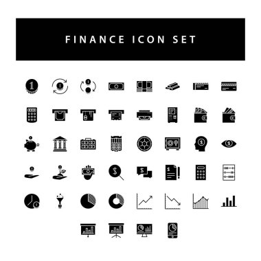 Siyah renk kabartma biçimi tasarımlı iş ve finans simgesi.