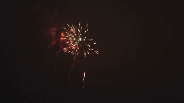 feux d'artifice colorés de différentes couleurs sur le ciel nocturne