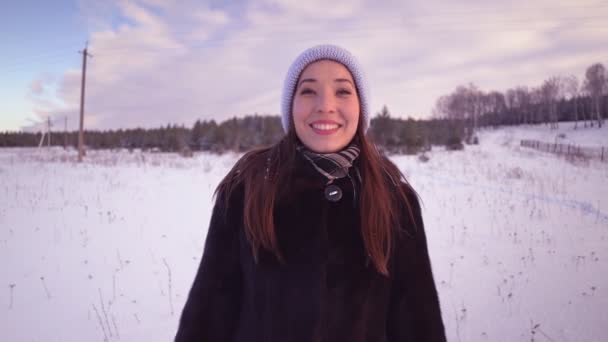 Vánoční girl.winter žena — Stock video