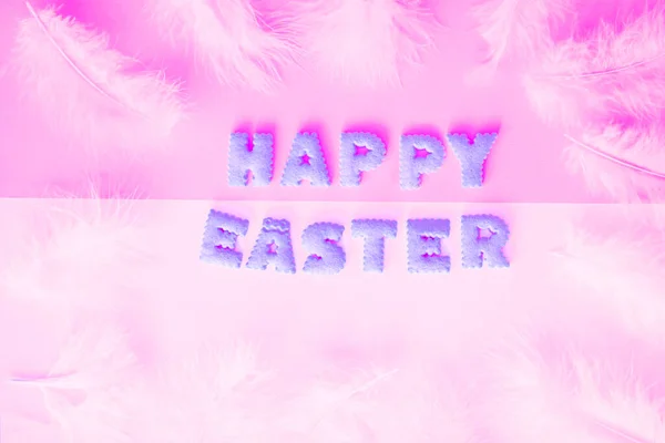 Happy Easter background, lettering from biscuits — Stock Photo, Image