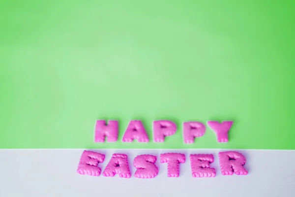 Feliz Páscoa em fundo colorido — Fotografia de Stock