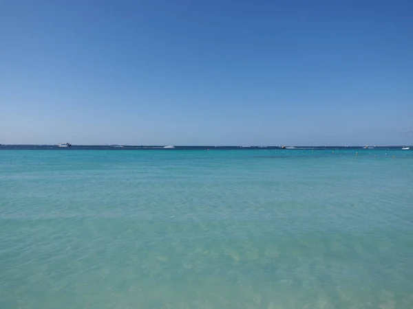 Symmetry View Clean Turquoise Waters Caribbean Sea Landscapes Cancun City —  Fotos de Stock