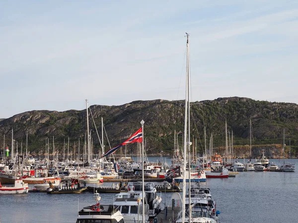 Bodo Norway July 2019 Beauty View Yachts Boats European City — Foto de Stock