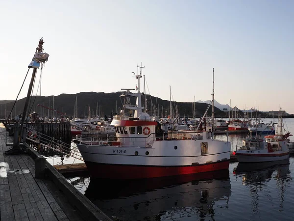 Bodo Norway July 2019 Wooden Pier Yachts Boats European City — Foto de Stock