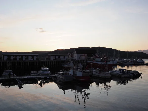 Scenic Boats Yachts European Bodo City Salten Region Norway Clear — Foto de Stock